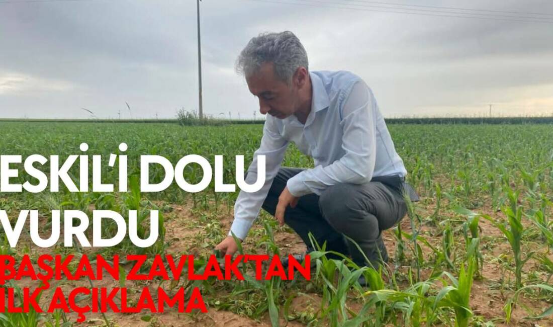 Eskil’i Dolu Vurdu, Başkan Zavlak’tan İlk Açıklama Eskil’de etkili olan dolu yağışı tarım arazilerinde zarara yol açtı.