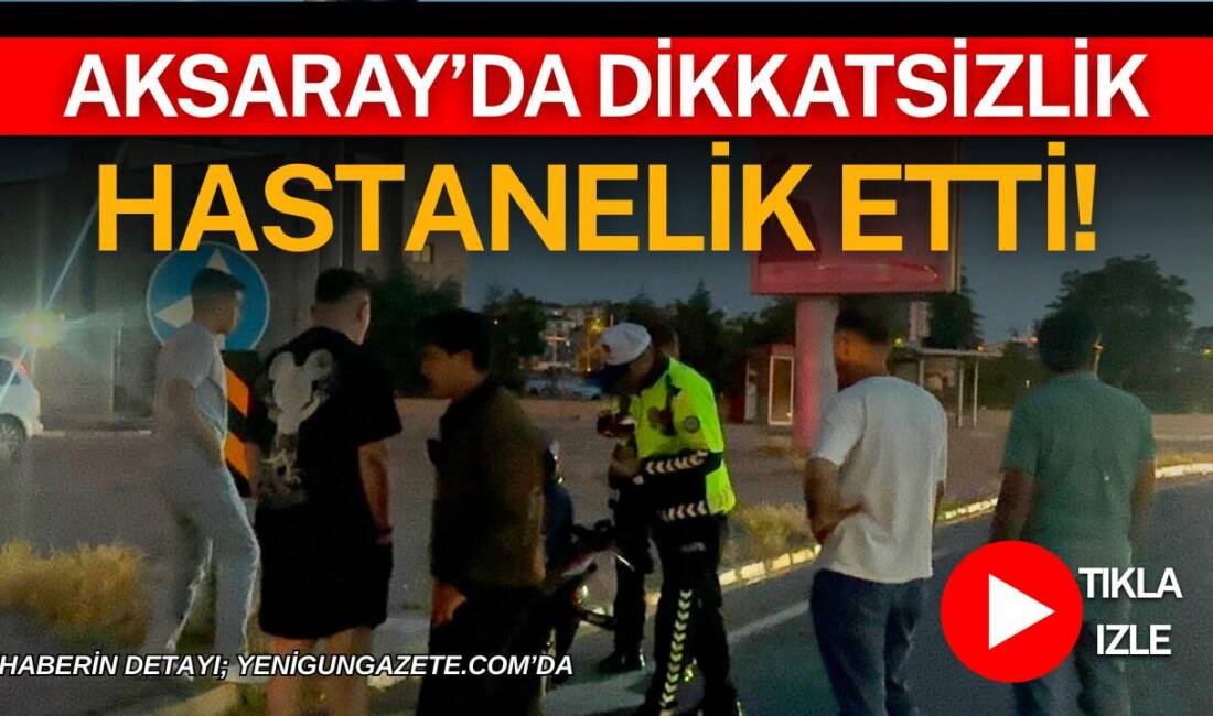 Aksaray Cumhuriyet Bulvarı’ndaki eski sanayi köprüsü altında motosiklet ile otomobilin