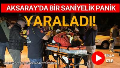 Aksaray’da karşısında aracı görünce çarpmamak için panikleyerek frene basan motosiklet