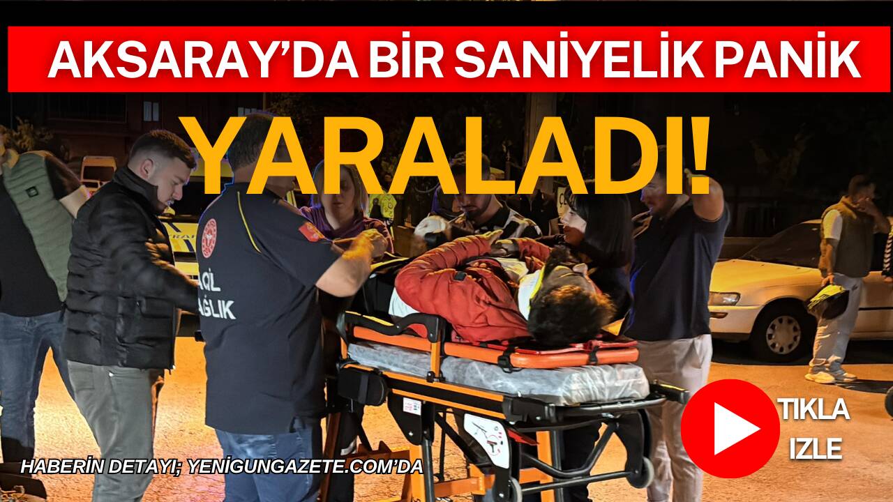 Aksaray’da karşısında aracı görünce çarpmamak için panikleyerek frene basan motosiklet