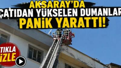 Aksaray’da bir binanın çatı katında çıkan baca yangını, çevrede kısa