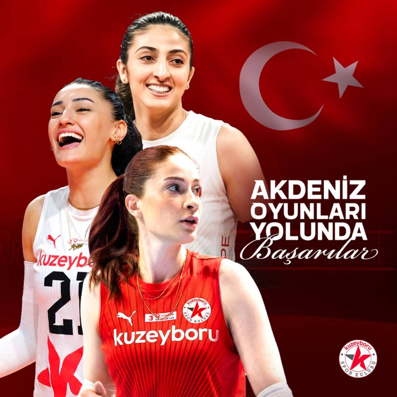 Kuzeyboru Spor Kulübü sporcuları Tuğba Şenoğlu İvegin, Ayşe Çürük ve