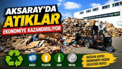 Aksaray Belediyesi, Toplama Ayırma Tesisi’nde her gün geri dönüştürülebilir atıkları