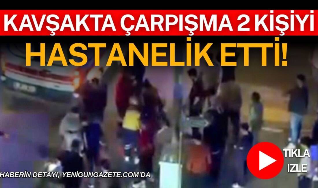 Aksaray Coğlaki Kavşağı’nda otomobil ile servis aracının çarpıştığı kazada iki
