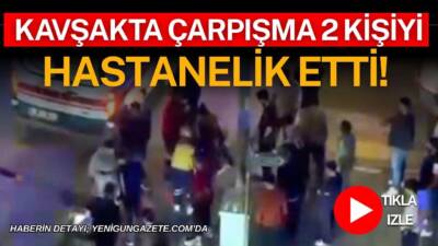 Aksaray Coğlaki Kavşağı’nda otomobil ile servis aracının çarpıştığı kazada iki