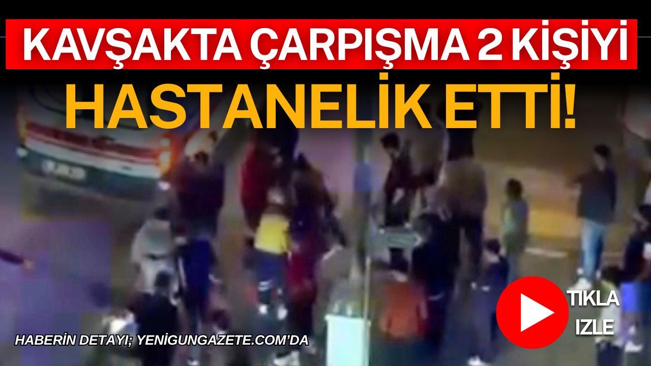 Aksaray Coğlaki Kavşağı’nda otomobil ile servis aracının çarpıştığı kazada iki