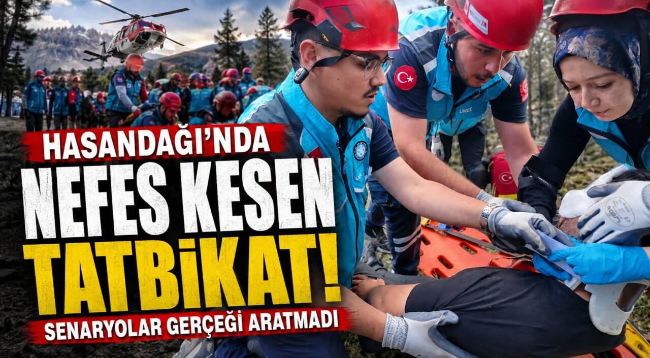 Hasandağı’nda gerçekleştirilen UMKE eğitim ve tatbikat programında gerçeğe yakın senaryolar
