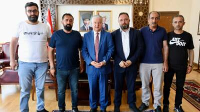 Aksaray Valisi Murat Duru, Kasaplar Odası Başkanı Fahrettin Düzgün ve