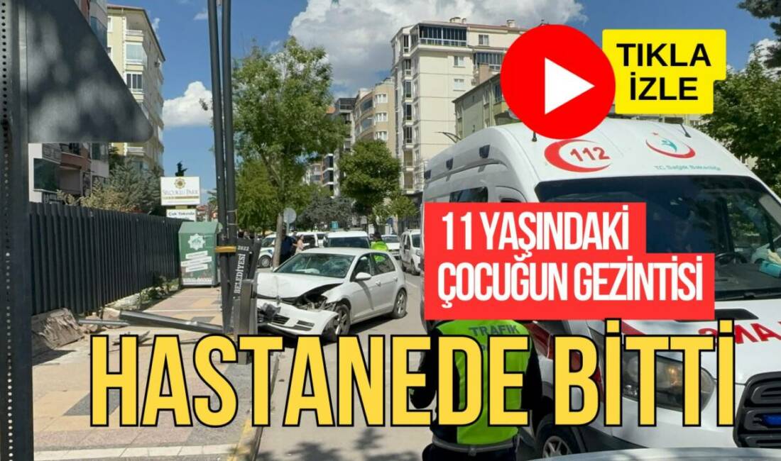Taşpazar Mahallesi’nde meydana gelen kazada 11 yaşındaki bisiklet sürücüsü ile