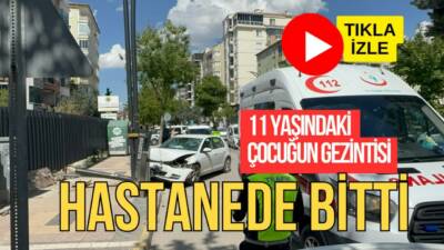 Taşpazar Mahallesi’nde meydana gelen kazada 11 yaşındaki bisiklet sürücüsü ile