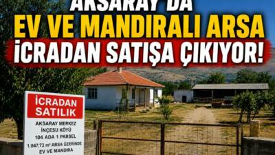 Aksaray Merkez İncesu Köyü’nde bulunan 1.047,73 metrekarelik arsa üzerindeki tek