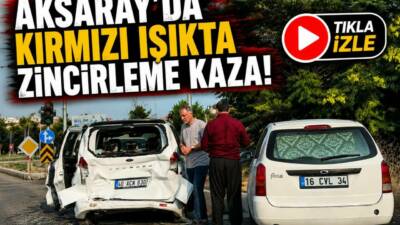 Aksaray’da Konya yolu üzerindeki Tacin Mahallesi kavşağında meydana gelen zincirleme