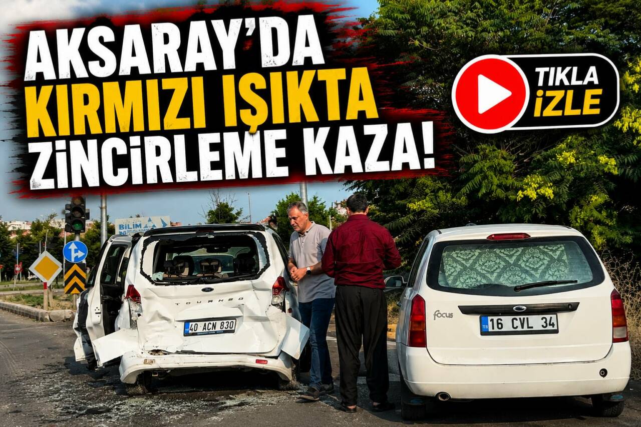 Aksaray’da Konya yolu üzerindeki Tacin Mahallesi kavşağında meydana gelen zincirleme