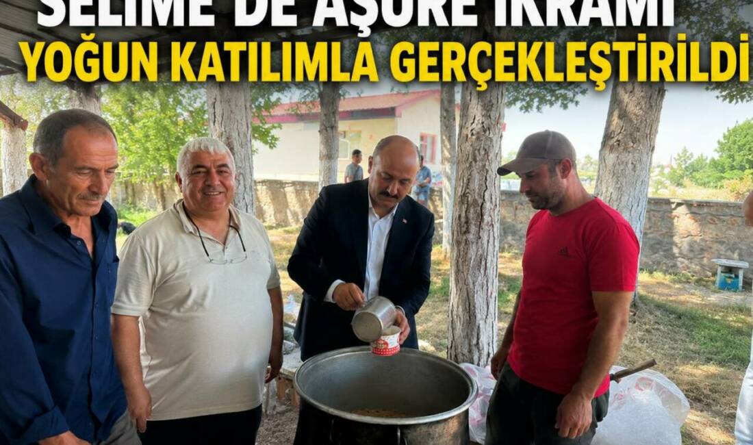 Selime’de Aşure İkramı Yoğun Katılımla Gerçekleştirildi Aksaray’ın Güzelyurt ilçesine bağlı Selime beldesinde Yeni Mahalle Muhtarı İbrahim