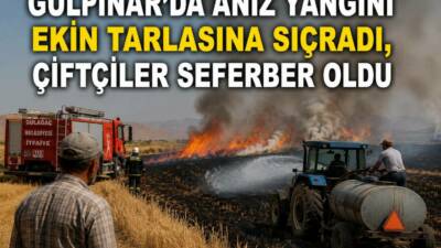 Aksaray’ın Gülağaç ilçesine bağlı Gülpınar kasabasında çıkan anız yangını ekili