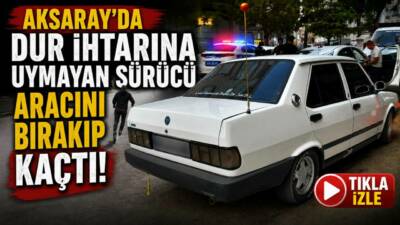 Aksaray’da polisin “dur” ihtarına uymayan otomobil sürücüsü, yaşanan kısa süreli