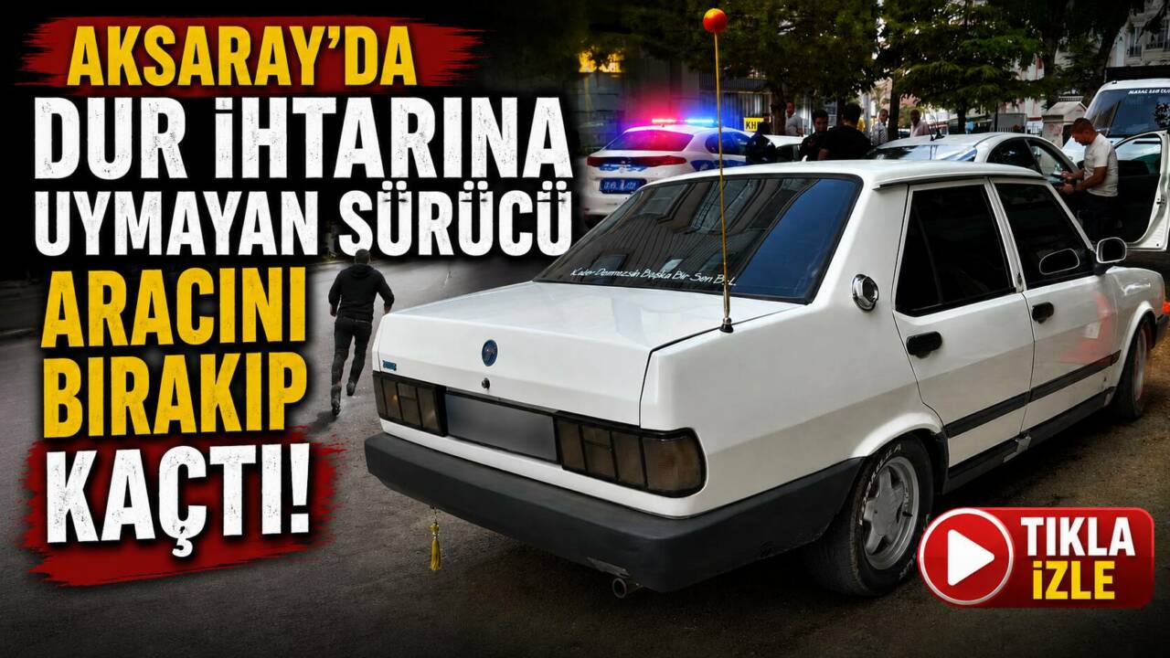 Aksaray’da polisin “dur” ihtarına uymayan otomobil sürücüsü, yaşanan kısa süreli