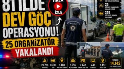 81 ilde eş zamanlı gerçekleştirilen düzensiz göç denetimlerinde yüz binlerce