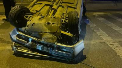 Çankırı'da takla atan otomobildeki 5 kişi yaralandı.