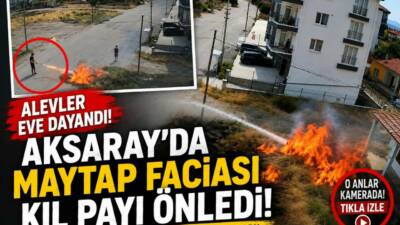 Aksaray’da maytapları kurumuş otların arasına atan çocukların neden olduğu yangın,