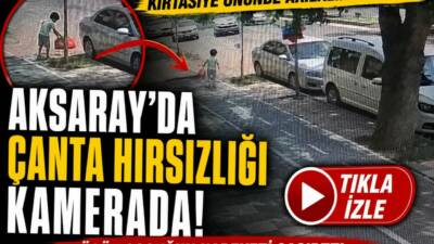 Aksaray’ın Coğlaki Mahallesi’nde bir kırtasiyenin önünde bulunan çanta, sabah saatlerinde