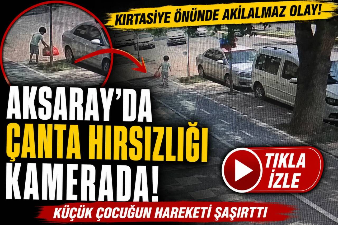 Aksaray’ın Coğlaki Mahallesi’nde bir kırtasiyenin önünde bulunan çanta, sabah saatlerinde