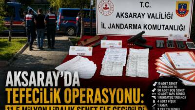 Aksaray’da Tefecilik Operasyonu: 11,5 Milyon Liralık Senet Ele Geçirildi