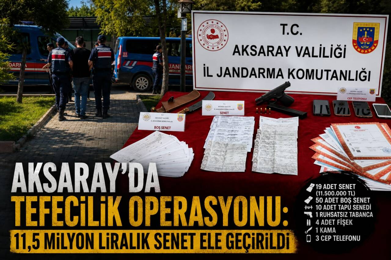 Aksaray’da Tefecilik Operasyonu: 11,5 Milyon Liralık Senet Ele Geçirildi