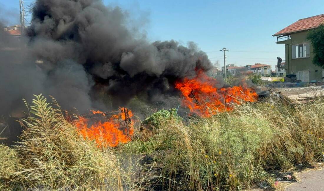 Aksaray-Nevşehir kara yolunda çıkan anız
