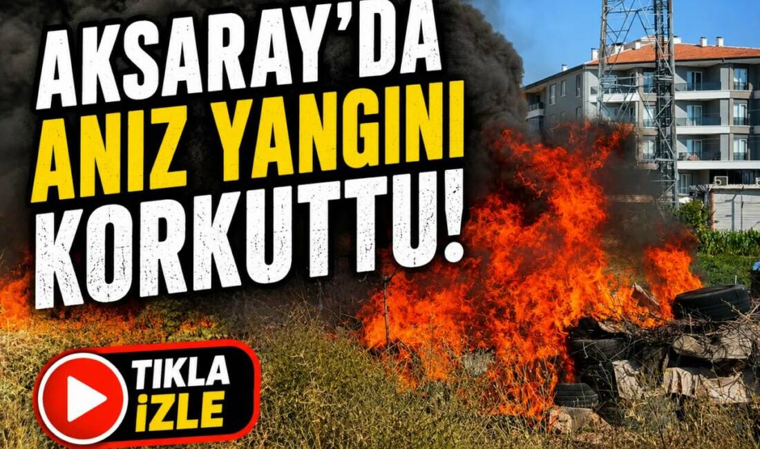 Aksaray-Nevşehir kara yolunda çıkan anız yangını kısa süreli paniğe neden