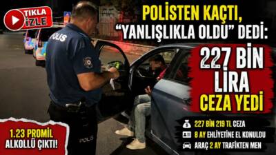 Polisin dur ihtarından kaçtıktan sonra yakalanan 23 yaşındaki sürücü, “Yanlışlıkla