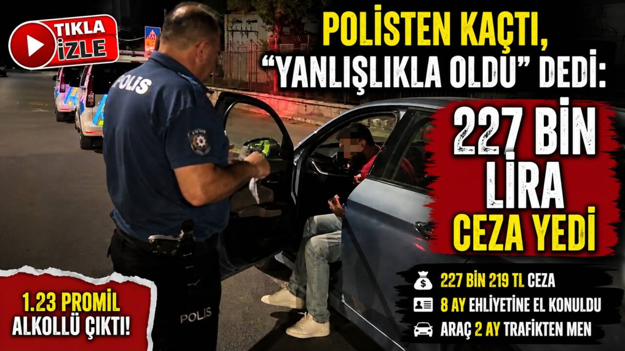 Polisin dur ihtarından kaçtıktan sonra yakalanan 23 yaşındaki sürücü, “Yanlışlıkla