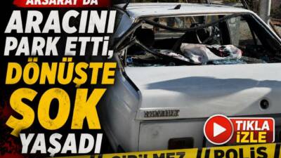 Aksaray’da aracını park ederek mezarlığa giden sürücü, geri döndüğünde otomobilinin