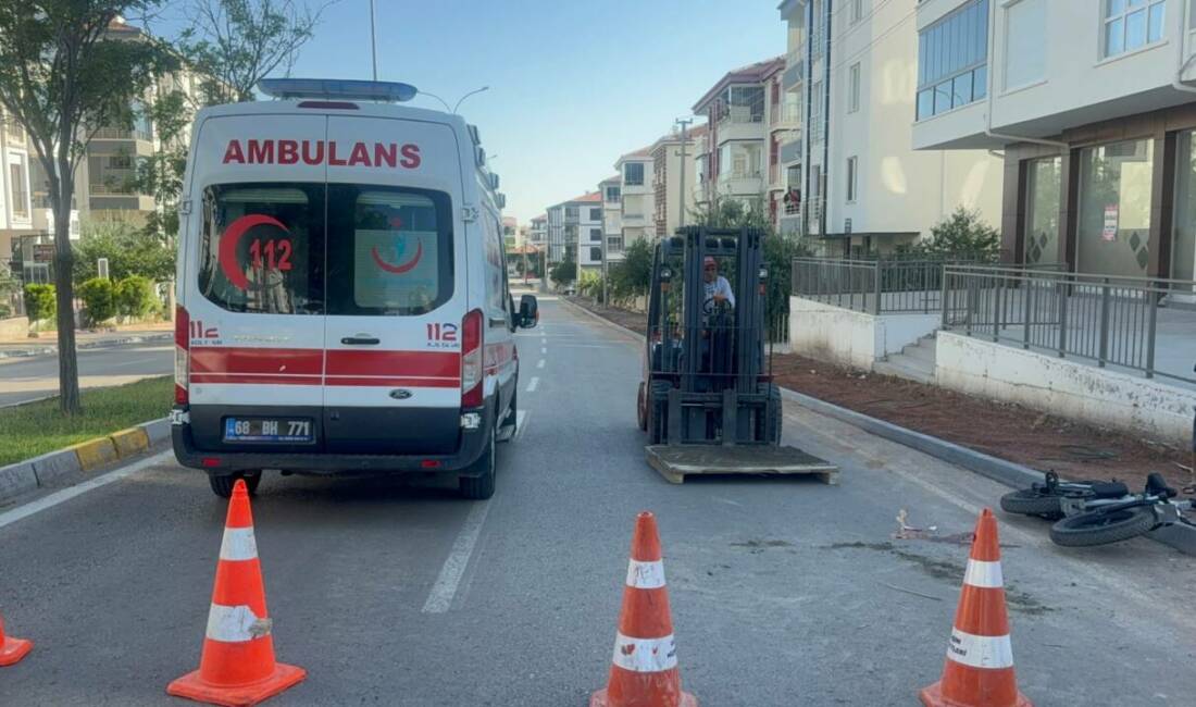 Aksaray‘da kapalı yola elektrikli bisikletiyle