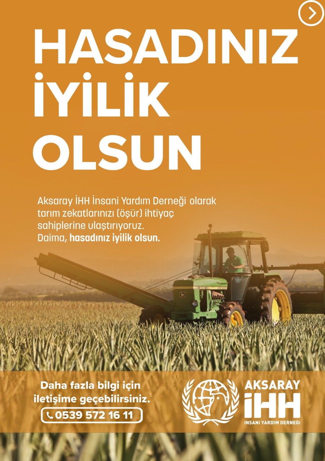 Aksaray İHH İnsani Yardım Derneği, hayırseverler tarafından emanet edilen öşür