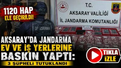 Aksaray’da jandarmanın düzenlediği uyuşturucu operasyonunda 3 şüpheli gözaltına alındı. Operasyonda