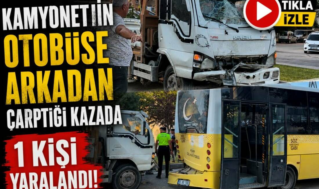 Kamyonetin otobüse arkadan çarptığı kazada 1 kişi yaralandı! Aksaray’da Çerdiğin Mahallesi Atatürk Bulvarı’nda meydana gelen trafik kazasında, kamyonetin