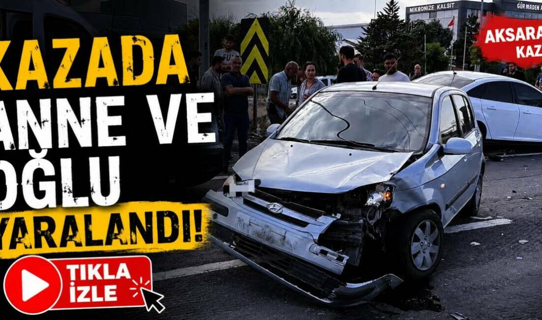 Aksaray-Adana kara yolundaki Organize Sanayi Bölgesi kavşağında iki otomobilin çarpıştığı