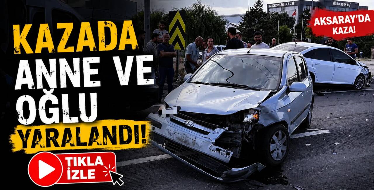Aksaray-Adana kara yolundaki Organize Sanayi Bölgesi kavşağında iki otomobilin çarpıştığı