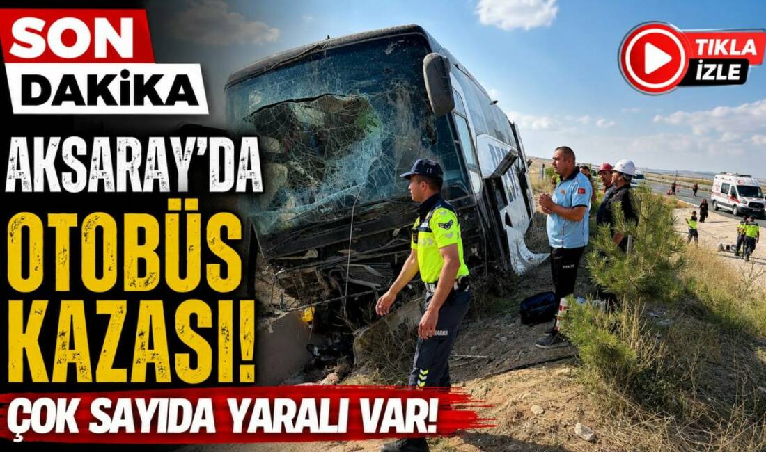 Aksaray’da meydana gelen trafik kazasında kontrolden çıkan yolcu otobüsü şarampole