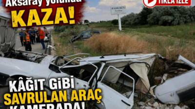 Aksaray Nevşehir yolunda kontrolden çıkan otomobilin karşı şeritte başka bir