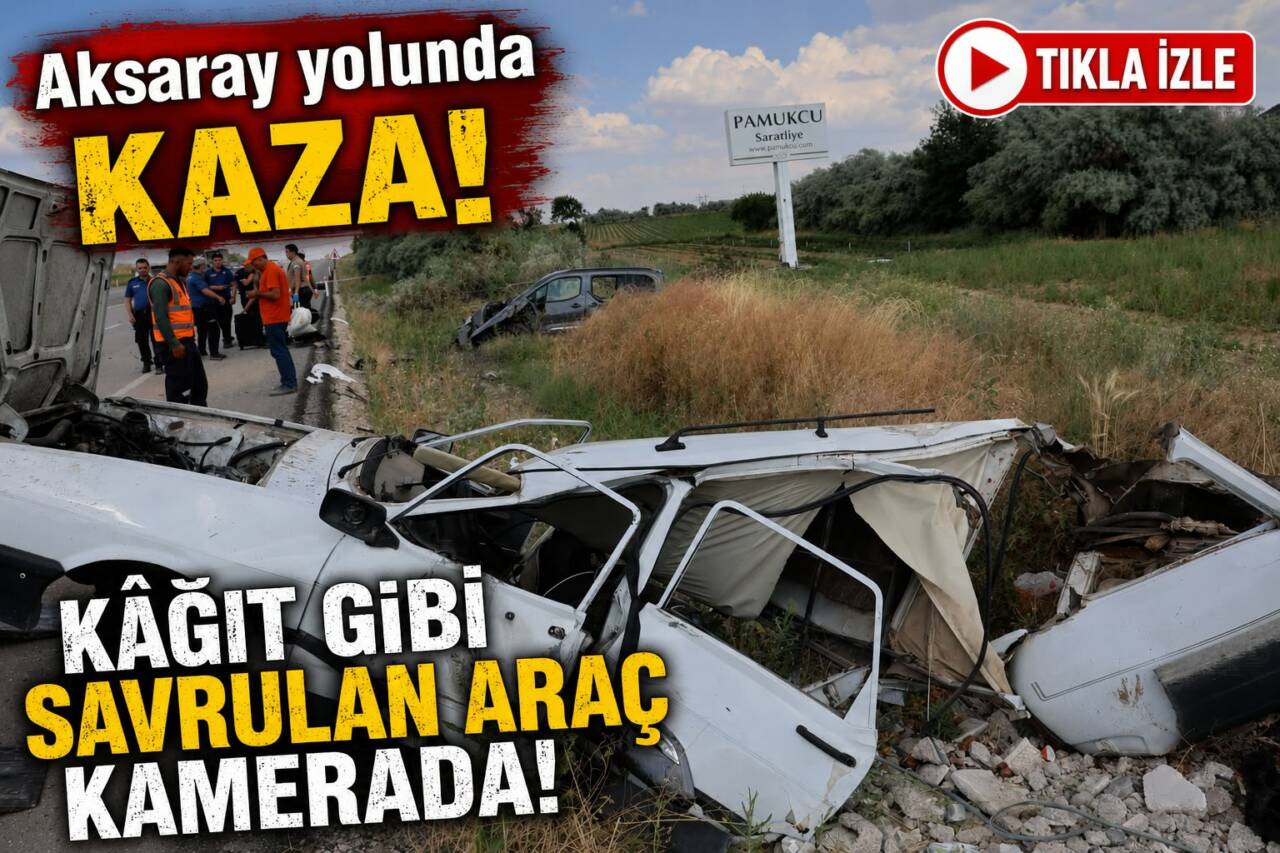 Aksaray Nevşehir yolunda kontrolden çıkan otomobilin karşı şeritte başka bir