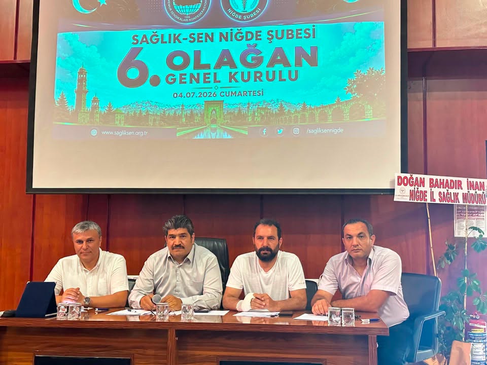 Sağlık-Sen Aksaray Şube Başkanı Rıfat Kaya ve yönetimi, Sağlık-Sen Niğde