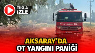 Aksaray’ın Laleli Mahallesi’nde çıkan ot yangını, yakındaki eve sıçramadan itfaiye
