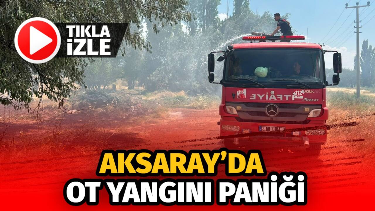 Aksaray’ın Laleli Mahallesi’nde çıkan ot yangını, yakındaki eve sıçramadan itfaiye