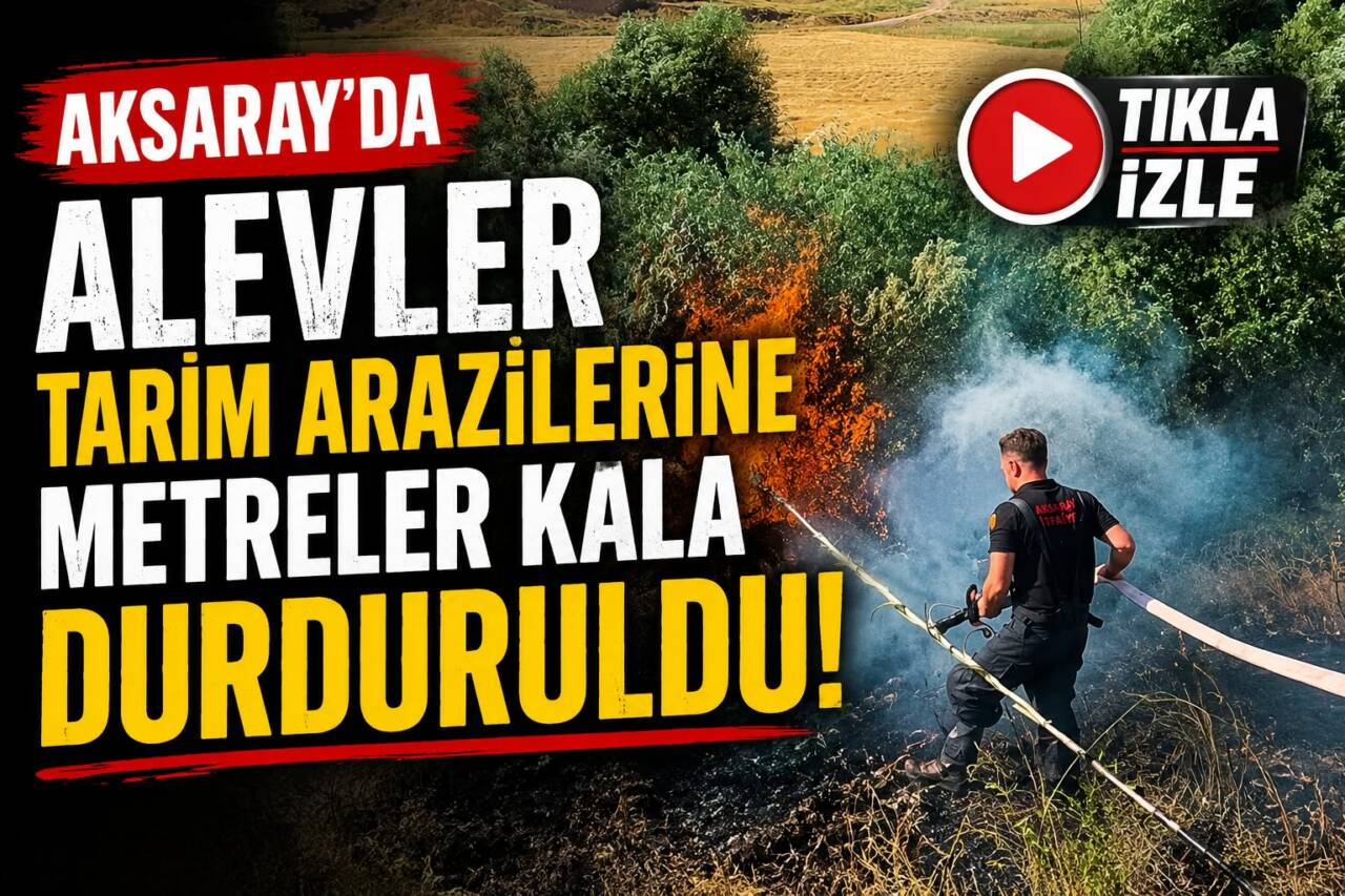 Aksaray’ın Kireç Bölgesi’nde yol kenarında çıkan yangın, kısa sürede kuru