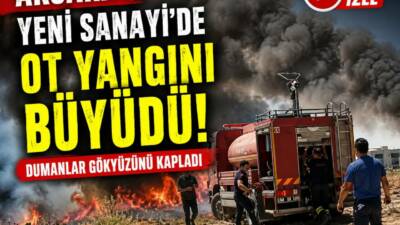 Aksaray Yeni Sanayi Bölgesi’nde çıkan ot yangını kısa sürede geniş